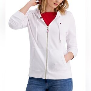Tommy Hilfiger Women's Off-White Zip-Up Hoodie